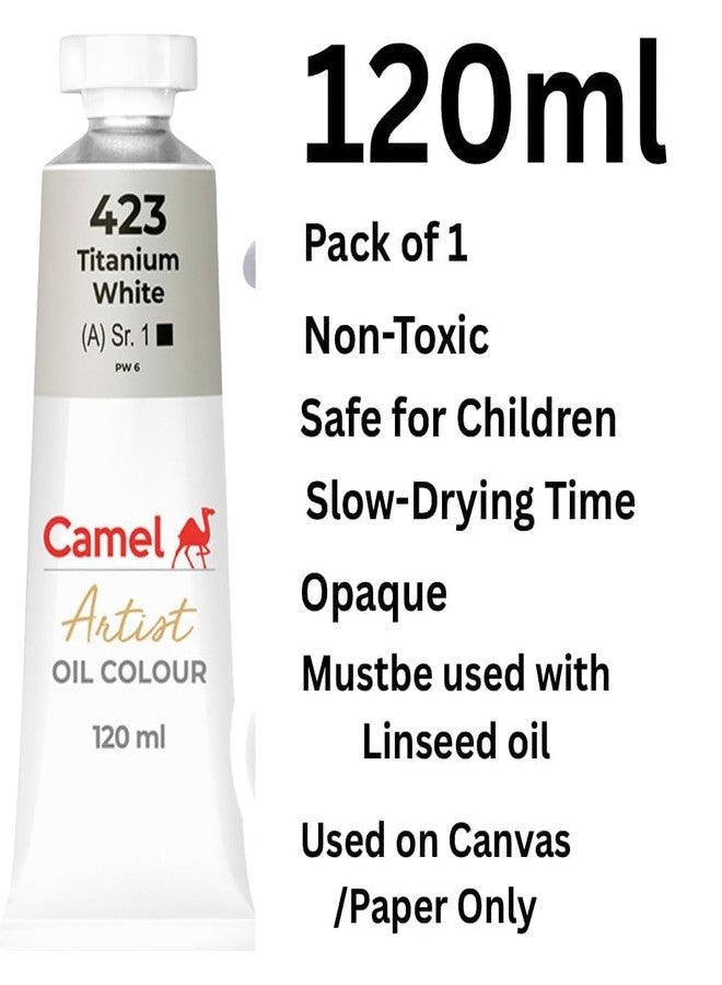 كاميل ألوان زيتية للفنانين من كاميل كاميلين كوكويو، أبيض تيتانيوم، 120 مل، طلاء زيتي، غير سام، السلسلة 1، 423، 125423 - Image 2